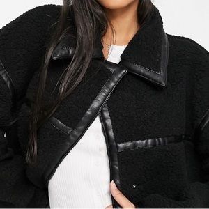 ASOS Design patent leather binding maxi coat